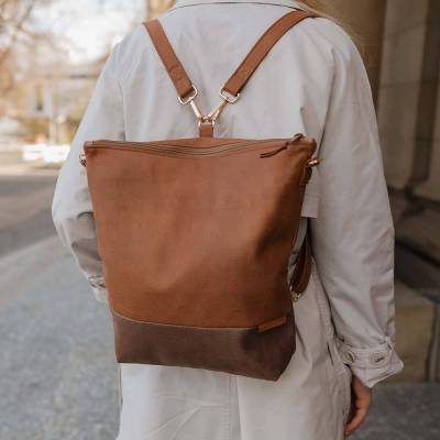 2-in-1 Rucksacktasche Brauntöne