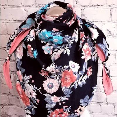 Damen XL Dreieckstuch aus Musselin - Lovely Flower