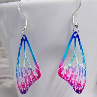 Schmetterling Fee Flügel  Filigran zarte Ohrhänger  edelstahl feiner Ohrschmuck 