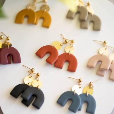 Polymer Clay Ohrringe | MARA | Ton Ohrringe | Statement Ohrringe | handgefertigt | Geschenk Freundin | Ohrschmuck