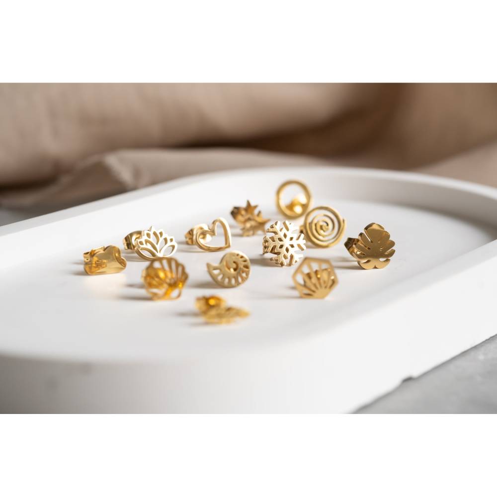 Monstera Ohrstecker, Palmenblatt Ohrringe, mini Ohrstecker gold, Geschenk  Freundin, Edelstahl Ohrstecker, nickelfrei