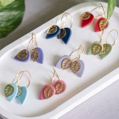 Polymer Clay Ohrringe | DELIA | Ton Ohrringe | Statement Ohrringe | handgefertigt | Geschenk Freundin | Ohrschmuck