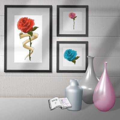Digiset und Plott Rosenbanner