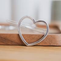 silberne Herz Haarspange, silber Haarspange, Herzform, Haarklammer, Geschenk Freundin, Haarschmuck, Geschenk Trauzeugin