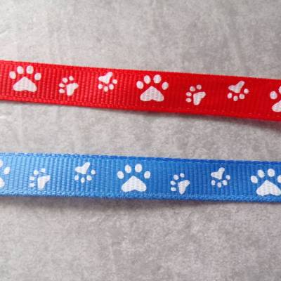 Pfoten Hund Katze Tier 10 mm  Borte Ripsband