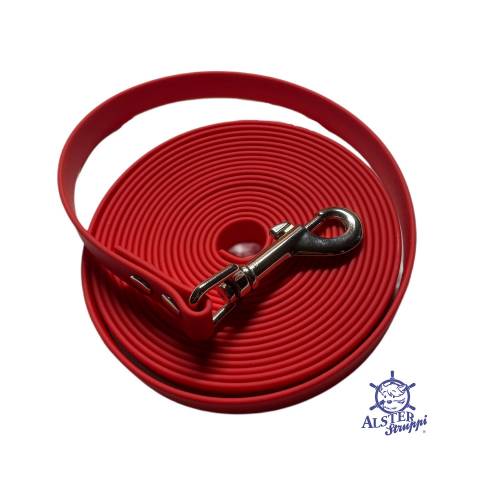 Schleppleine aus Coated Webbing, Bonbonrot, Breite 16 mm, 10 m lang, andere Ausführungen im Shop