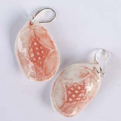 PORZELLAN Schmuck Ohrringen Ohrhänger Ohrstecker Creolen Designerschmuck, Sommer Trend Unikat