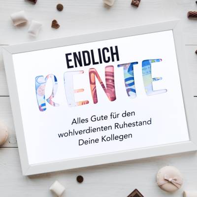 A4-Geldgeschenk zur Rente | Personalisiertes Geschenk zum Ruhestand