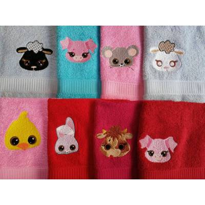 Handtuch Kuh Maus Schwein Schaf Hase