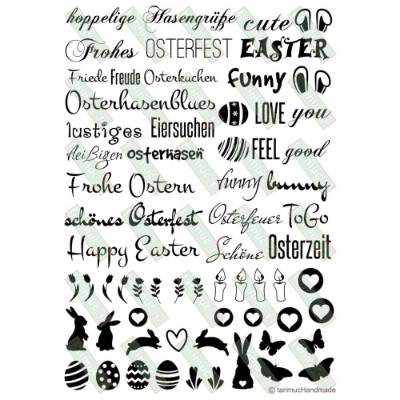 Kerzentattoo Ostern schwarz 3 Stabkerzen PDF Datei