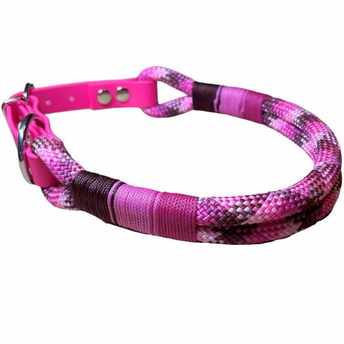 Hundehalsband, Tauhalsband, weinrot, fuchsia, rosa, Marke AlsterStruppi, mit Biothane (US-Patent) und Schnalle verstellb