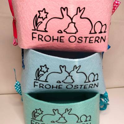 Personalisiertes Osterkörbchen aus Filz – Handgemacht, Geschenkidee für Kinder & Erwachsene
