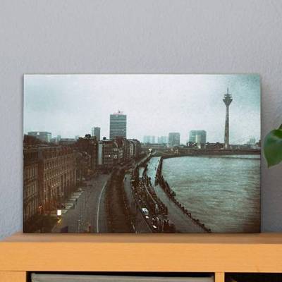 Düsseldorf Fernsehturm Alu-Print 30 x 40 cm hochwertige Alu-Dibond Platte Wandbild Kunstdruck