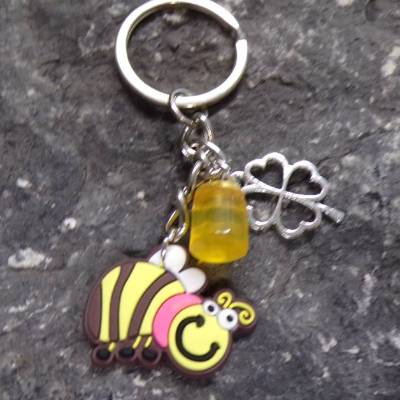 Biene Honig Schlüsselanhänger  PVC  Gummi Glücksbringer