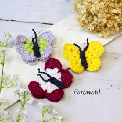 Schmetterlinge zum Aufhängen ~ 2er Set | gehäkelt | Frühlingsdeko