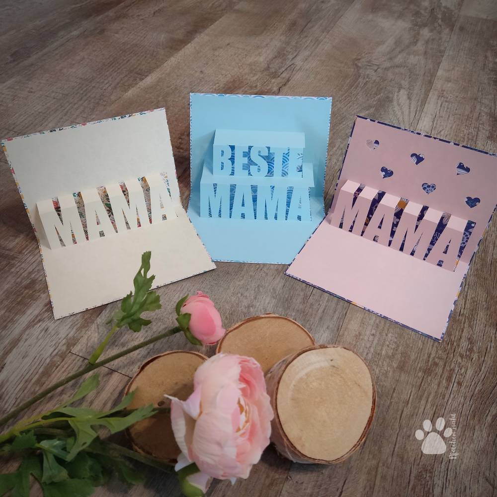 Plotterdatei Pop Up Karten Muttertag, Mama, SVG, Studio3 Bild 3
