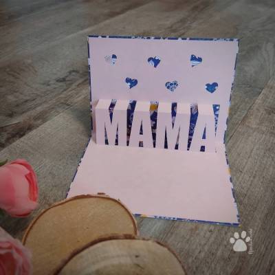 Plotterdatei Pop Up Karten Muttertag, Mama mit Herzen, SVG, Studio3