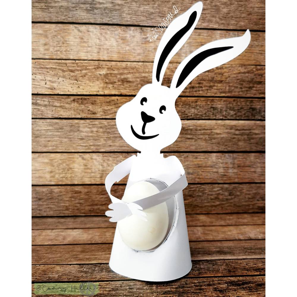 Hasen-Aufsteller, Schneidedatei zu Ostern, Eierhalter für den Osterbrunch aus Papier zum plotten, Design von senSEASONal Bild 8