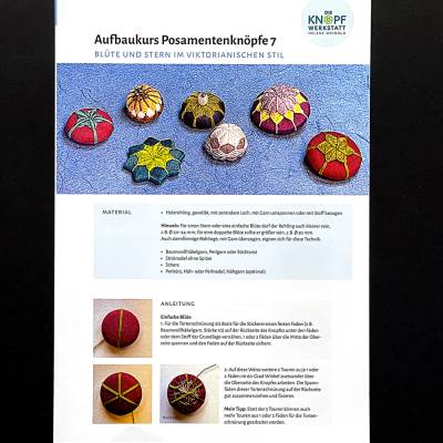 Anleitung für Posamentenknöpfe mit Blüte oder Stern im viktorianischen Stil (Aufbaukurs Posamentenknöpfe 7)