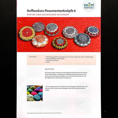 Anleitung für Empire-Knopf und Schwälmer Hutknopf (Aufbaukurs Posamentenknöpfe 8)