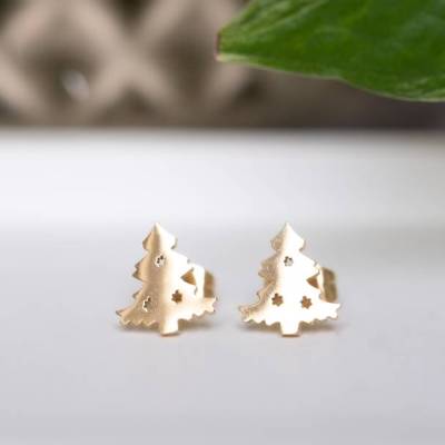 Weihnachtsbaum Ohrstecker | Ohrringe | mini Ohrstecker gold | Geschenk Freundin | Edelstahl Ohrstecker | nickelfrei