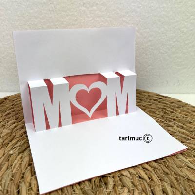 Plotterdatei Pop Up Karten Muttertag, Mom mit Herz, SVG, Studio3