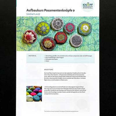 Anleitung für den Snowflake-Knopf (Aufbaukurs Posamentenknöpfe 9)