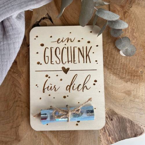 Postkarte aus Holz / Grußkarte / Holzkarte / Geldgeschenk / Geburtstagskarte / Geschenkidee zum Geburtstag