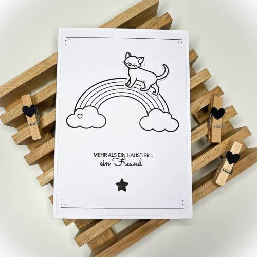 Grußkarte | Tod Haustier | Mehr als ein Haustier | mit Umschlag | Trauerkarte Klappkarte
