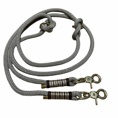 Maritime Hundeleine, alle Hundegrößen, verstellbar, Tauleine, tan, braun, gold, Wunschlänge