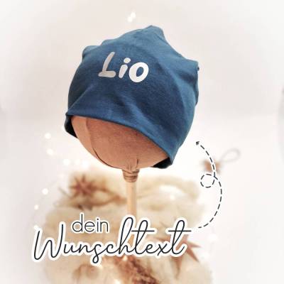 Beaniemütze mit Personalisierung - Beanie mit Wunschtext - Mütze mit Namen - KU 44-56 - Spitzname