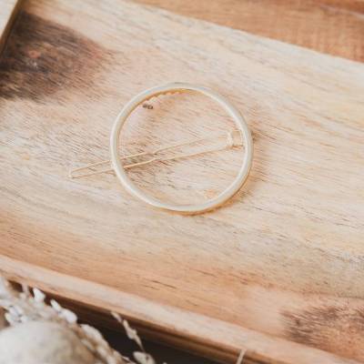 goldene runde Haarspange, gold Haarspange, Kreis, Geschenk Freundin, Haarschmuck, Geschenk Trauzeugin