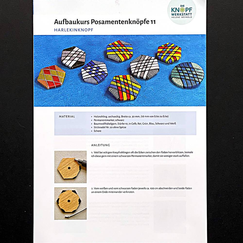 Anleitung für den Harlekinknopf (Aufbaukurs Posamentenknöpfe 11) Bild 1