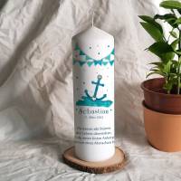 Taufkerze Design Anker Meer