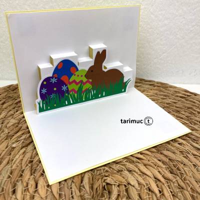 Plotterdatei Pop Up Karten Ostern, frohe Ostern, Ostereier, Hase, SVG, Studio3