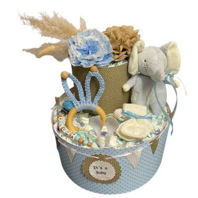 Windeltorte gräser Hase  Babyparty Babyshower Geschenk Taufe Geburt Baby  boho natur Makramee