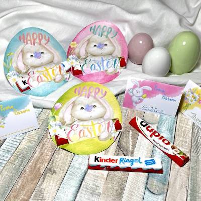 3er Set, Ostern, Duplo Banderole, Kinderriegel, Osterdeko, Oster geschenk, Osterhase deko, download Duplo, Pastell,DIY O
