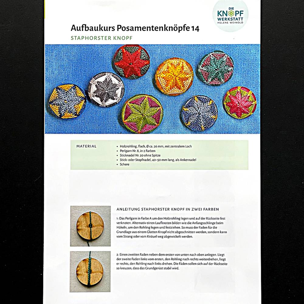 Anleitung für den Staphorster Knopf (Aufbaukurs Posamentenknöpfe 14) Bild 1