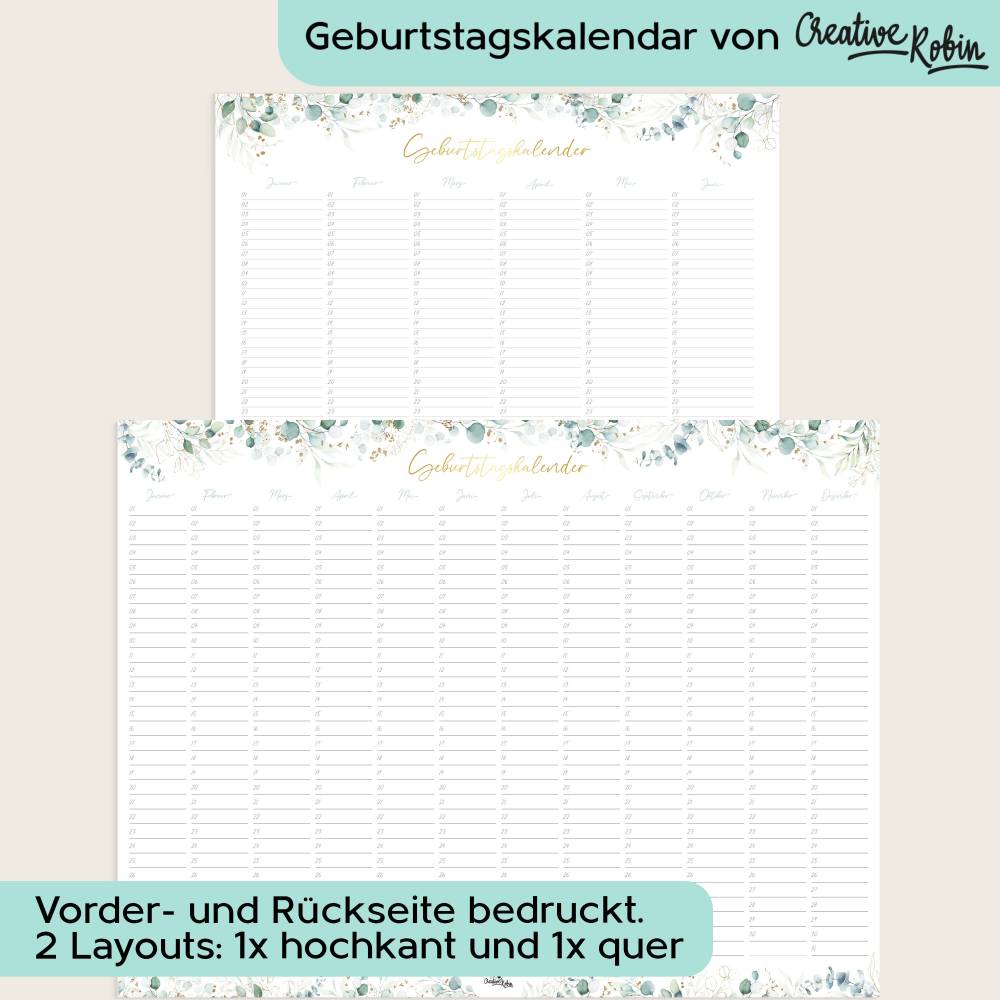 Geburtstagskalender | BK Design mit Herz Geburtstagskalender | BK Design mit Herz