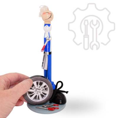 Originelles Geldgeschenk Automechaniker – Handgefertigte Holzfigur als kreative Geschenkidee