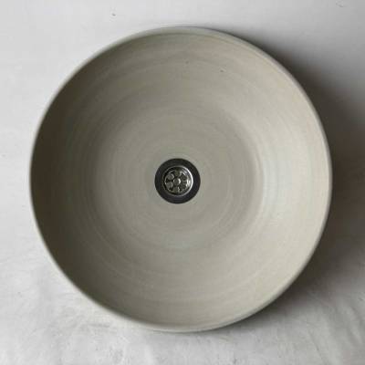 Waschbecken / Elfenbein-Beige Ø 37 cm Höhe 8,5 cm