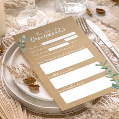 Hochzeitswünsche für das Brautpaar I Hochzeitsspiel für 50 Gäste I im handlichen A5 Notizblock Format I CreativeRobin