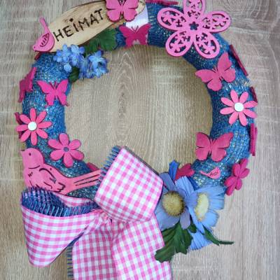 Türkranz Türdeko Wandkranz Blumen Heimat 25cm