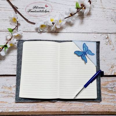 Stickdatei Teil-FSL Lesezeichen Schmetterling + FSL (free standing lace)