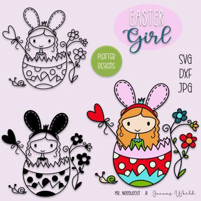 Plotterdatei Janeas World Easter Girl