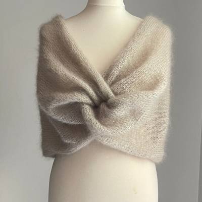 Braut Stola, Tuch, Umhang, Bolero, Schal, Hochzeit, Alpaka Seide! Milchcafe!