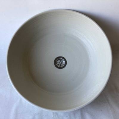 Waschbecken / Elfenbein-Beige Ø 43 cm Höhe 12,5 cm