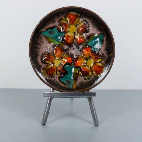 Wandteller Ruscha, kleiner Keramikteller, Vintage Keramik , 70er Jahre, Marke 717 7, Durchmesser 18 cm