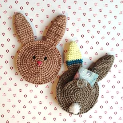 Häschen Osterhase Geldgeschenk Krimskrams-Täschchen gehäkelt