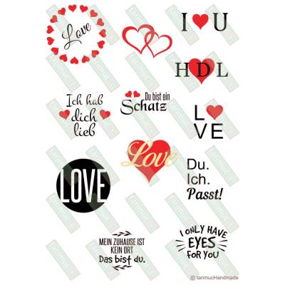 Plotterdatei Valentinstag für runde Schlüsselanhänger, SVG, DXF, Studio3